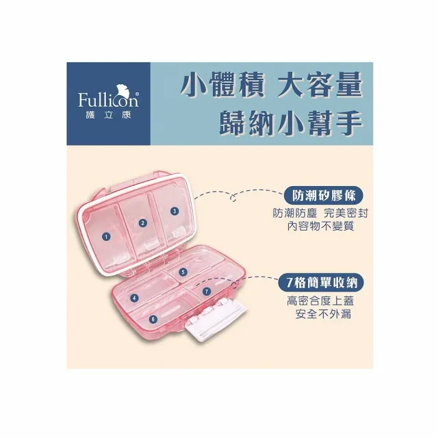 【海夫健康生活館】Fullicon 護立康 7格防潮保健盒 四色隨機出貨 雙包裝(DP010)
