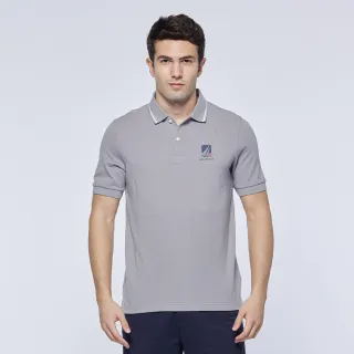 【NAUTICA】男裝 經典素面短袖POLO衫(灰色)