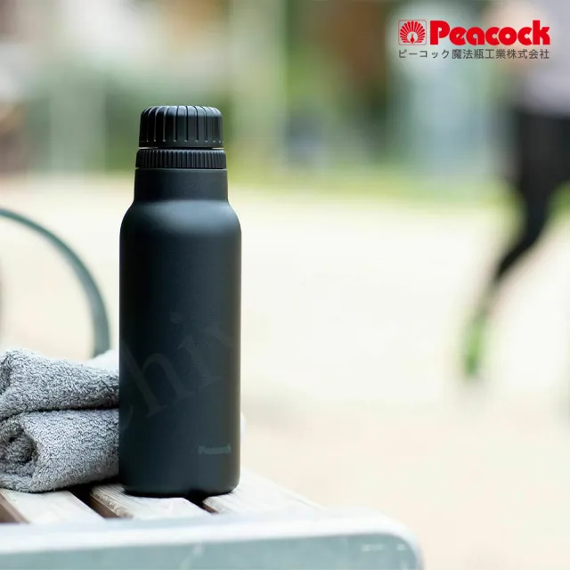 【Peacock 日本孔雀】氣泡水 汽水 碳酸飲料 專用 316不鏽鋼保溫杯800ML-雪灰白(抗菌加工)(保溫瓶)