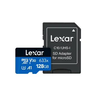 【Lexar 雷克沙】633x microSDXC UHS-I A1 U3 128G記憶卡