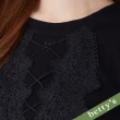 【betty’s 貝蒂思】圓領蕾絲短袖上衣(黑色)