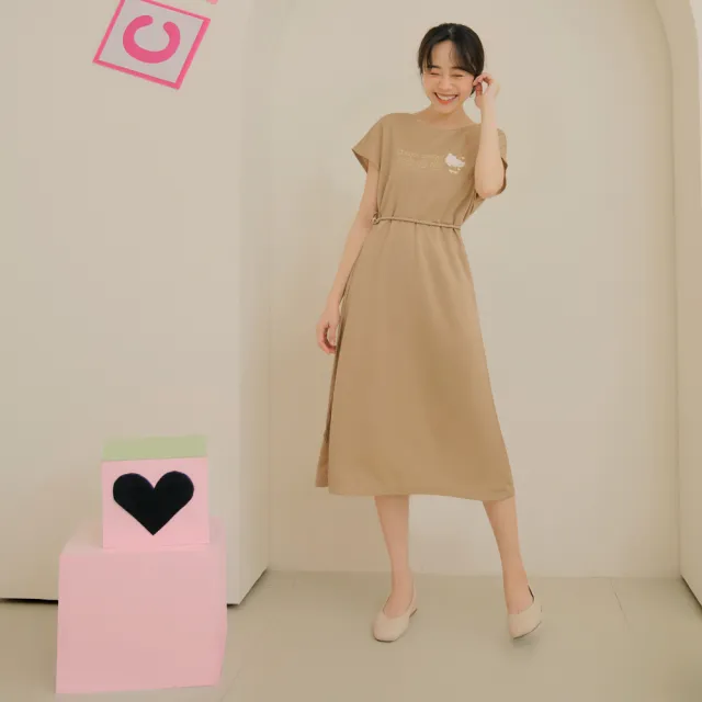 【OB 嚴選】KITTYCUTIELAND配色印花連袖長洋裝 《KB1488》