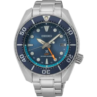 【SEIKO 精工】PROSPEX  太陽能 GMT 200米防水潛水錶 指針錶 手錶 開學必備首選 禮物(5K65-0AA0B/SFK001J1)