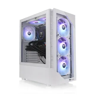 【Thermaltake 曜越】光透 View 200 TG ARGB 強化玻璃中直立式機殼 雪白版(CA-1X3-00M6WN-00)