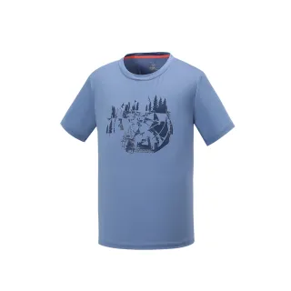 【Mountneer 山林】男木醣醇涼感印花上衣-藍紫-41P73-87(t恤/男裝/上衣/休閒上衣)
