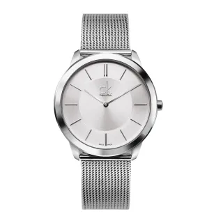 【Calvin Klein 凱文克萊】minimal系列 經典簡約銀色系 米蘭錶帶 手錶 腕錶 CK錶 40mm(K3M21126)