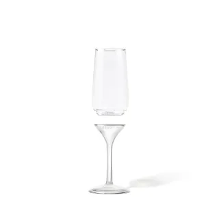 【TOSSWARE】48入組-氣泡酒杯6oz 含可拆杯腳(香檳杯 白酒杯 防摔杯 無梗杯 塑膠酒杯)