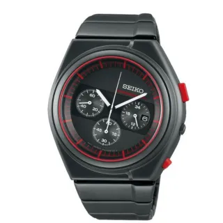 【SEIKO 精工】GIUGIARO DESIGN 聯名設計限量計時腕錶-紅43mm(SCED055J/7T12-0CD0R)