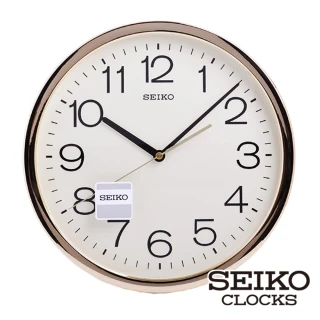 【SEIKO 精工】金色/銀色光感外框時鐘掛鐘(SEIKO、掛鐘、日本原廠機芯、靜音指針、清新好搭配 SK048)