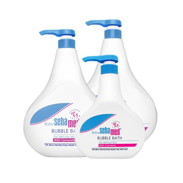 【SEBAMED 施巴】嬰兒泡泡浴露 1000ml*兩入組+500ml*一入(平行輸入版/多入組)