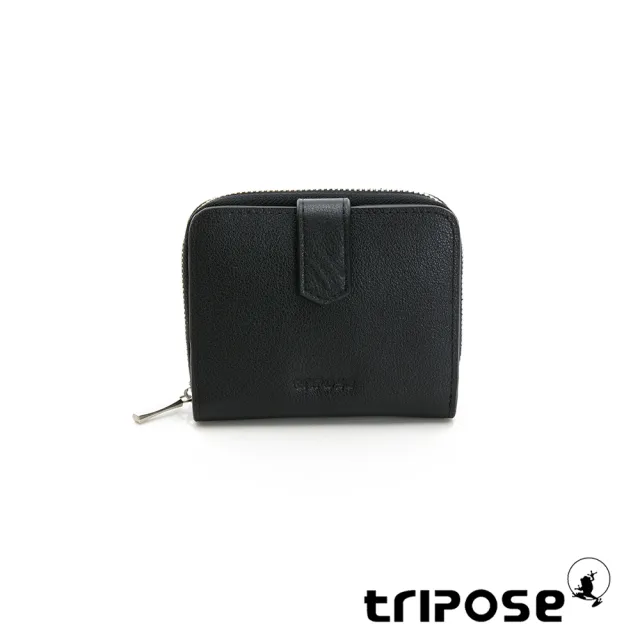 【tripose】TRANS進口牛皮短夾(黑)