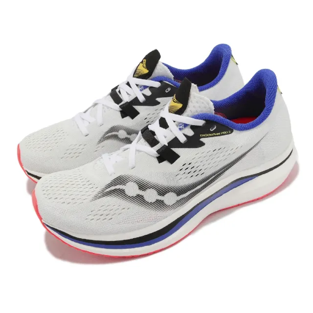 【SAUCONY 索康尼】競速跑鞋 Endorphin PRO 2 男鞋 繽紛白 藍 碳板 運動鞋 索康尼(S2068784)