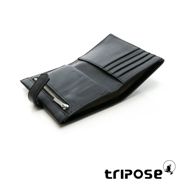 【tripose】TRANS進口牛皮中夾(黑)