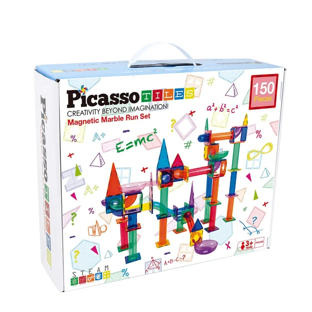 【PicassoTiles】磁力積木-滾球迷宮軌道150片(在玩樂中學習 畢卡索 聖誕禮物)