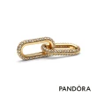 【Pandora 官方直營】Pandora ME 密鑲寶石雙鏈圈-鍍14k金