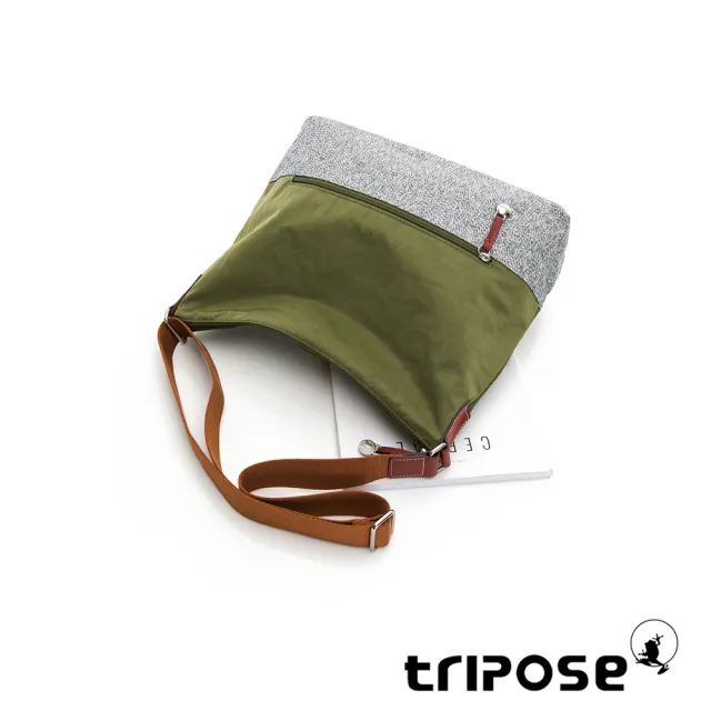 【tripose】漫遊系列岩紋輕巧側肩背包(抹茶綠)