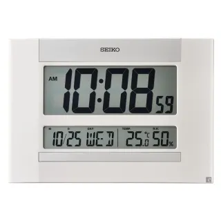 【SEIKO 精工】溫溼度顯示-座掛兩用電子鐘(SEIKO、日本原廠機芯、鬧鐘、溫濕度、日期顯示、SK048)