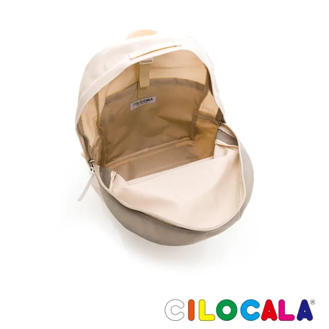 【CILOCALA】CILOCALA限量版亮彩尼龍防潑水COMBI後背包-中大(灰/米色)