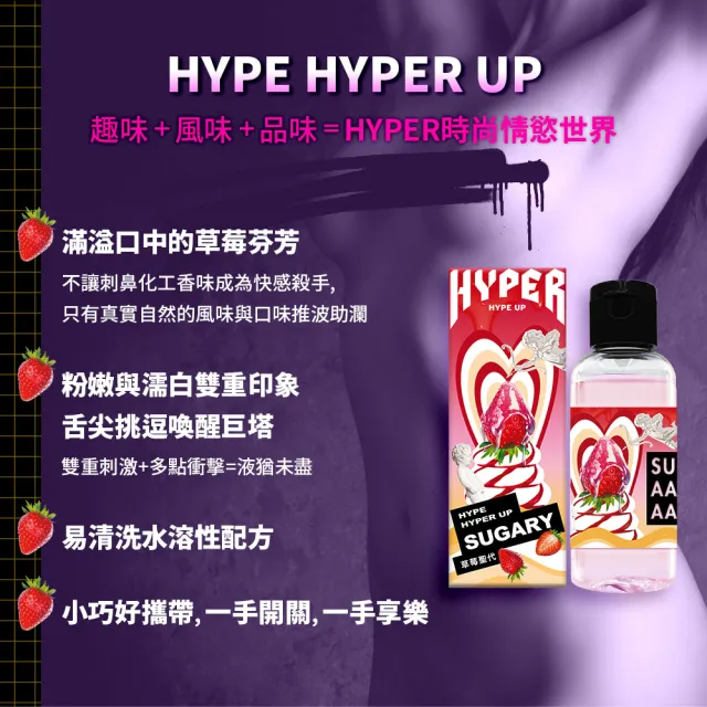 【HYPER HYPE UP】草莓聖代潤滑液1入(50ml 可口交 易清洗)