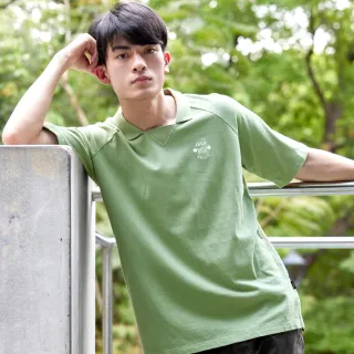 【JEEP】男裝 變化造型領型短袖POLO衫(綠色)