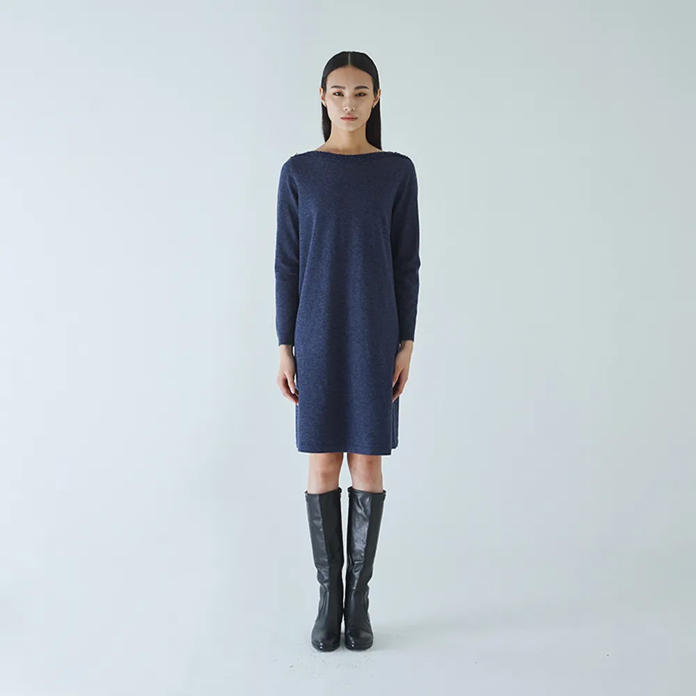 【giordano ladies】22FW 領圍滾毛連身裙(02462501)