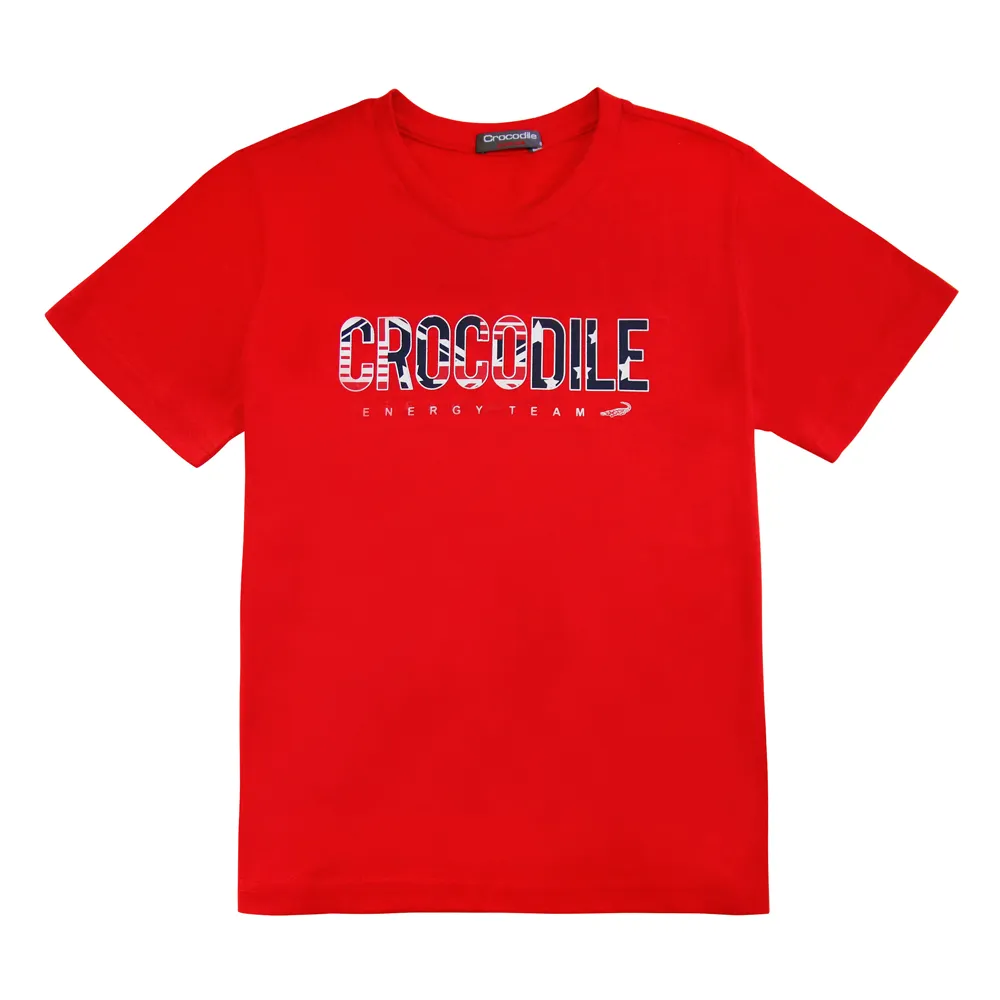 【Crocodile Junior 小鱷魚童裝】『小鱷魚童裝』經典LOGO 印圖T恤(U61412-01-大碼款)