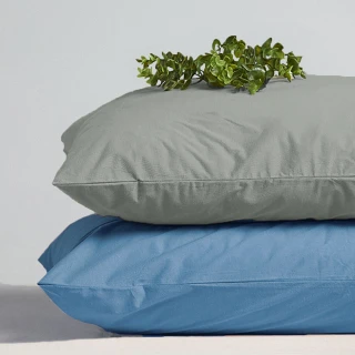 【Fuwaly】舒芙蕾防蟎防水枕套一對2個(防水 防螨 雙人枕套 保潔墊 素色寢具 棉 竹 過敏)