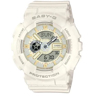 【CASIO 卡西歐】BABY-G 白巧克力時尚雙顯腕錶(BA-110XSW-7A/速)