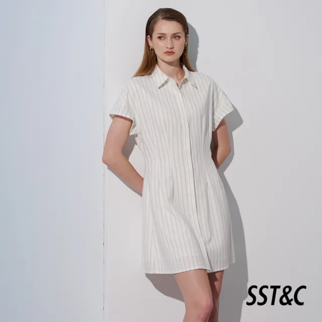 【SST&C】女裝 白條紋襯衫式洋裝8562305001(換季55折)