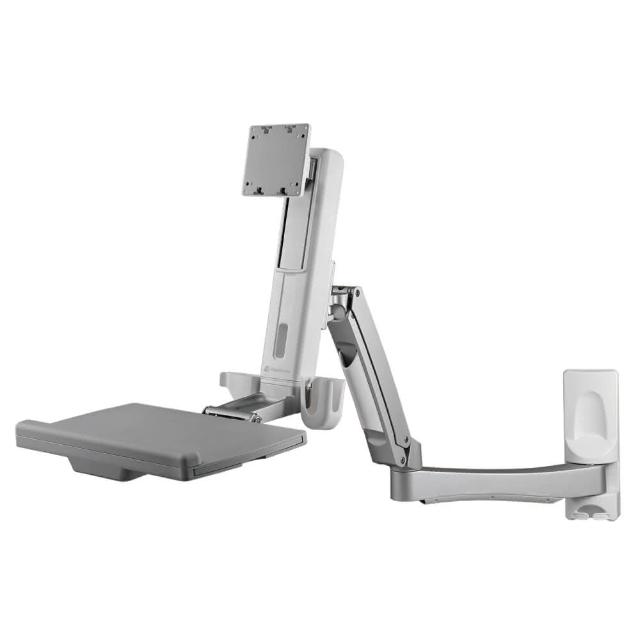 【ErgoGrade】壁掛式螢幕坐站兩用升降雙旋臂互動工作站EGORW20Q(電腦螢幕架/長臂/旋臂架/桌上型支架)