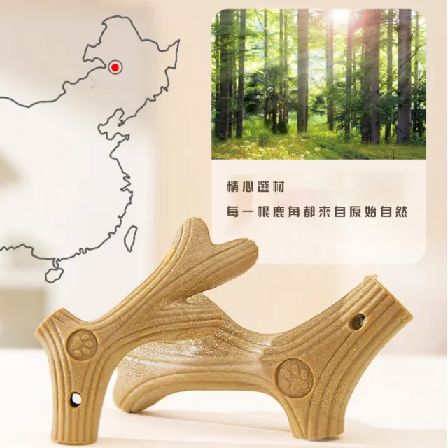 鹿角造型狗狗磨牙玩具(磨牙棒 耐啃咬 潔牙骨 狗牙刷 牙結石 益智 狗玩具 寵物用品)