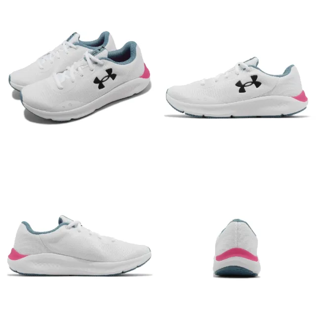 【UNDER ARMOUR】Charged Pursuit 3 Tech 女鞋 白 黑粉 路跑 運動鞋 UA 支撐(3025430102)