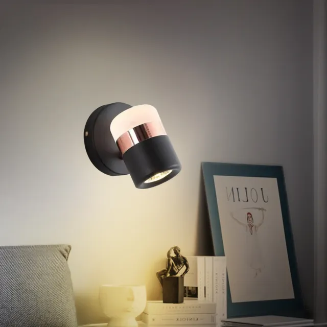 【光之饗宴】LED 15W 艾曼達/黑+金 吸/壁兩用燈(三色光)