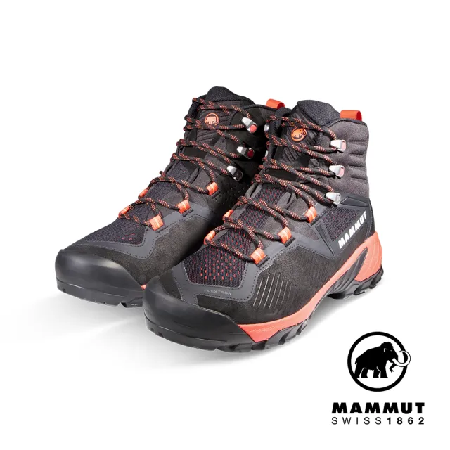 【Mammut 長毛象】Sapuen High GTX W 高筒登山健行鞋 女款 黑/櫻花鮭粉 #3030-04251