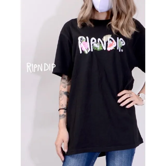 美國 RIPNDIP 中指貓 圓領短袖上衣 Maui Nerm 刺繡 Tee 圓領衫T恤(中指貓)
