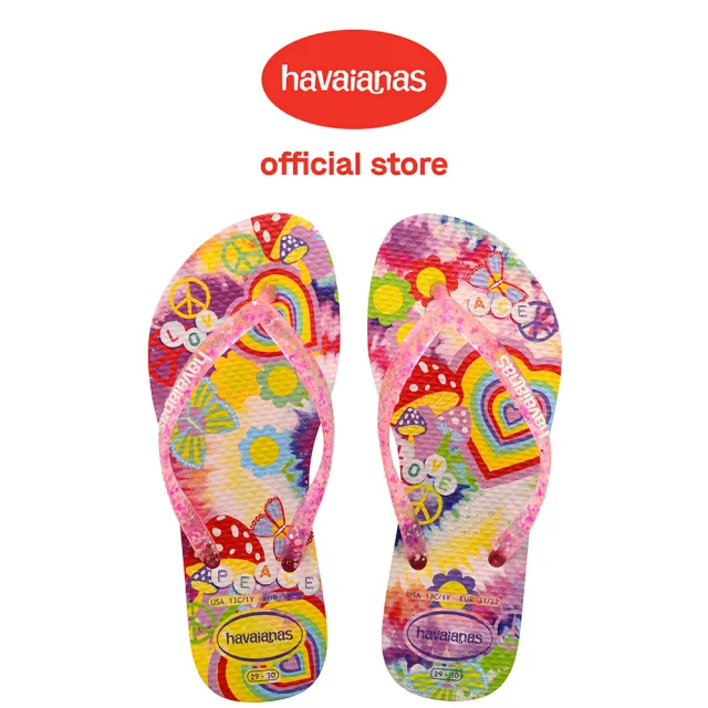 【havaianas 哈瓦仕】拖鞋 童鞋 夾腳拖 Kids Slim Fashion 粉色 4129934-0076K(哈瓦士)