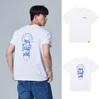 【Lee 官方旗艦】男裝 短袖T恤 / 背部滑板印花 經典白 標準版型(LB302012K14)