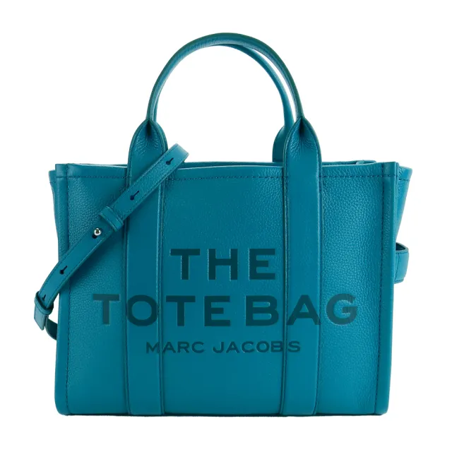 【MARC JACOBS 馬克賈伯】The Leather TOTE 皮革兩用托特包(小/孔雀綠)