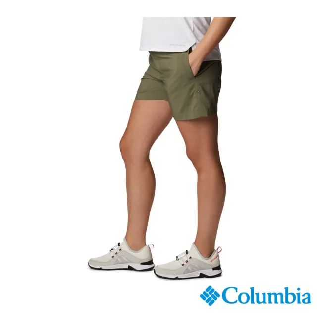 【Columbia 哥倫比亞 官方旗艦】女款-Silver Ridge Utility™超防曬UPF50防潑短褲-軍綠(UAR32040AG)