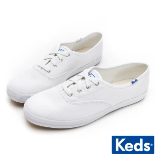 【Keds】CHAMPION 品牌經典帆布小白鞋(白)