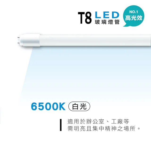 【旭光】LED T8燈管 T8 4呎 20W 全電壓 日光燈管 省電燈管(10入組)