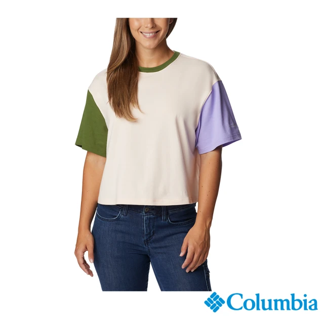 【Columbia 哥倫比亞 官方旗艦】款-Deschutes Valley™UPF50快排短袖上衣-粉紅(UAL31160PK)