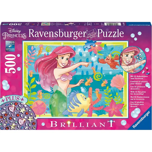 【Ravensburger】維寶拼圖  閃鑽版迪士尼小美人魚 500片