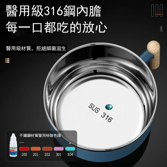 【The Rare】日式316不鏽鋼泡麵碗 湯麵碗 帶蓋雙層隔熱碗 便當碗