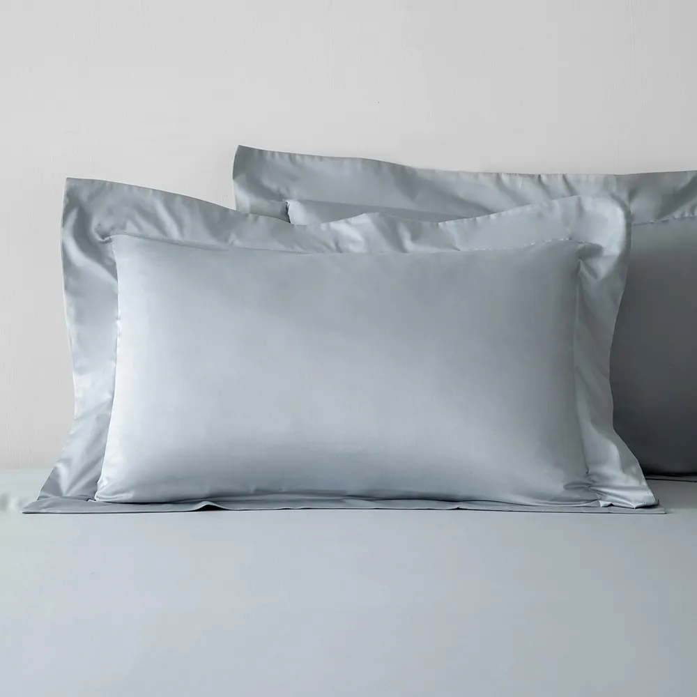 【HOLA】托斯卡素色純棉歐式枕套2入海岸藍