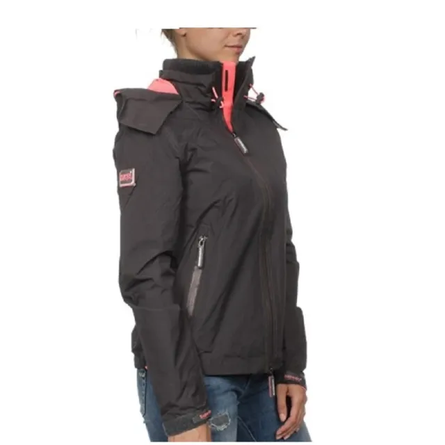 【Superdry】Superdry極度乾燥 女生風衣外套 防風夾克 薄款 網眼內襯 單層拉鍊 連帽外套(防風 防潑水外套)
