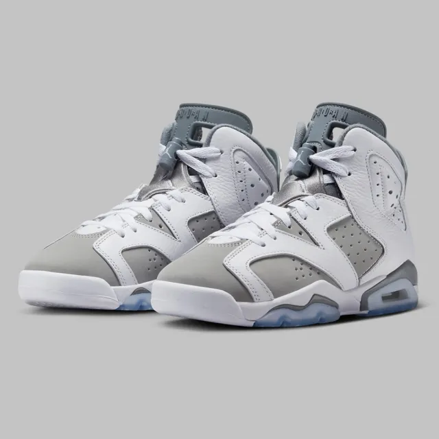 NIKE 耐吉 休閒鞋 Air Jordan 6 Cool Grey GS 酷灰 女款 384665-100(休閒鞋)