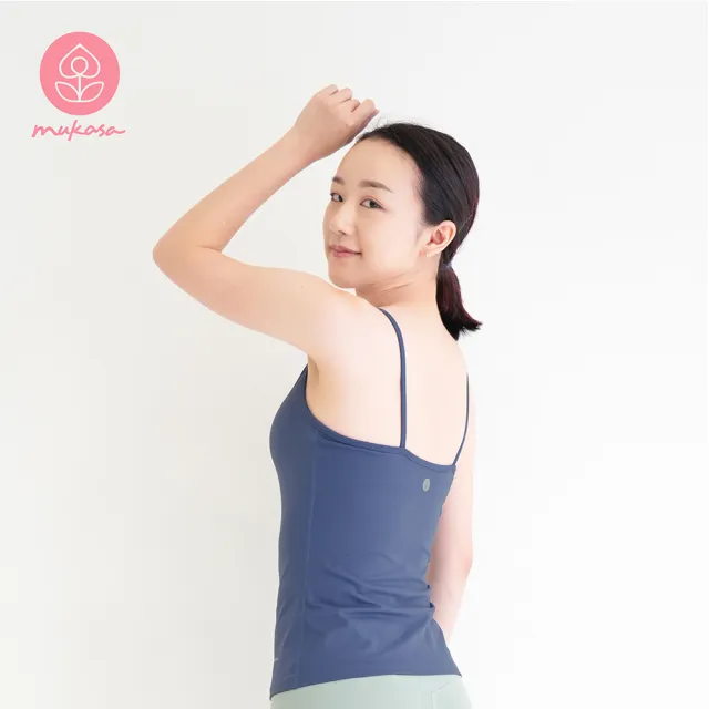 【Mukasa 慕卡莎】LISSOM 細肩U領背心上衣 - 梵星藍 - MUK-22003(瑜珈背心、Bra背心、瑜珈服)