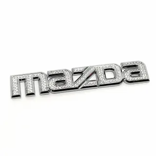 【IDFR】Mazda 馬自達 鍍鉻銀 鑲鑽 MAZDA 字標 車標(字標 車標 MAZDA 馬自達)