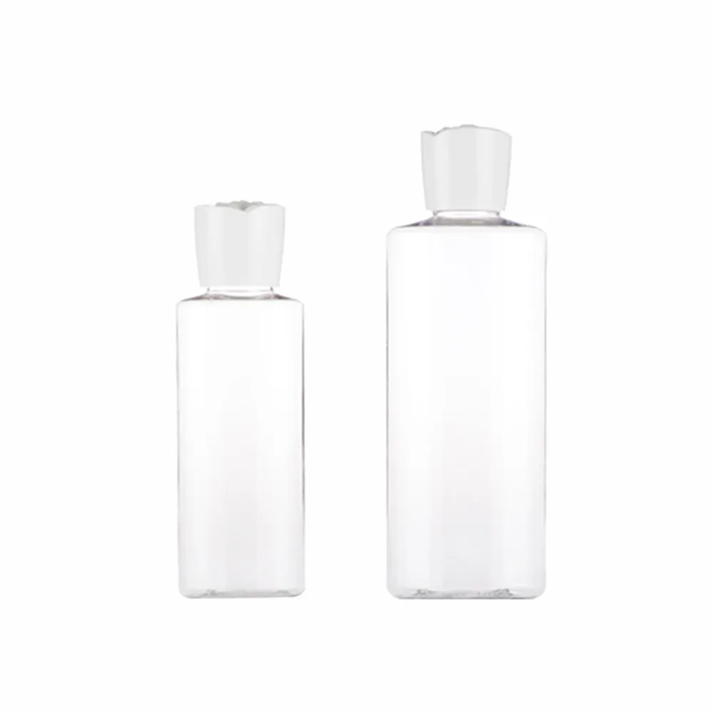 【收納家】PET白色玫瑰造型蓋水瓶｜100ml、200ml 6入組(空瓶 塑膠瓶 乳液瓶 壓瓶 旅行分裝瓶)